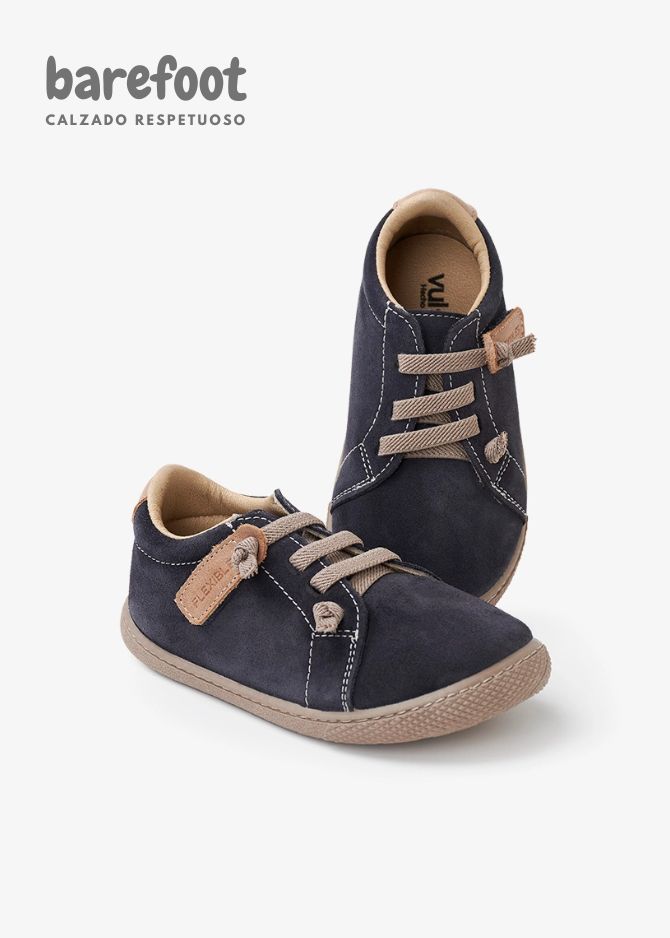 CALZADO CUERO BAREFOOT CON ELÁSTICO - GRIS ANTRACITA