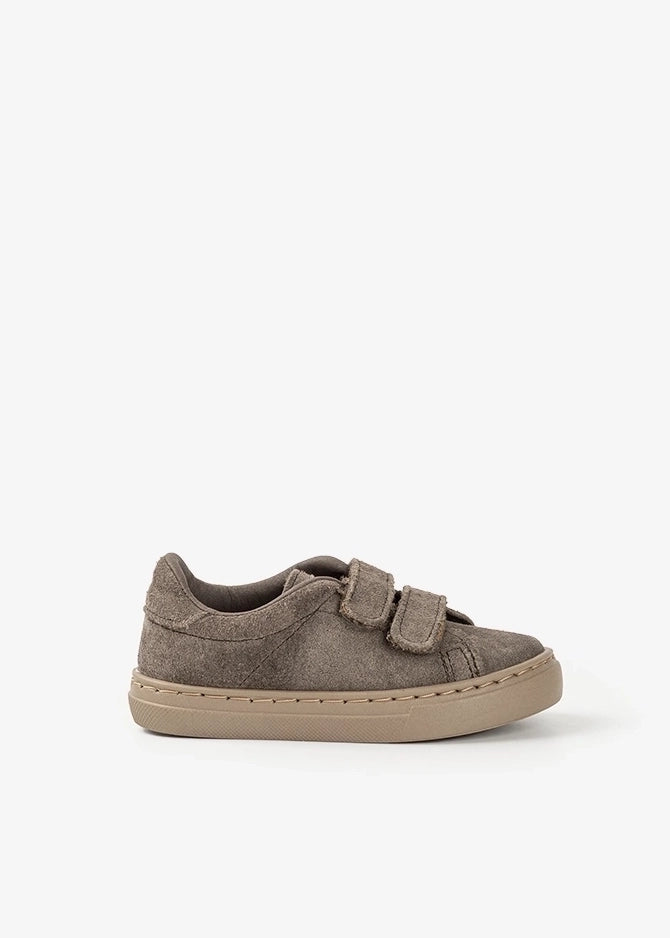 ZAPATILLA DOBLE VELCRO SUEDE - GRIS