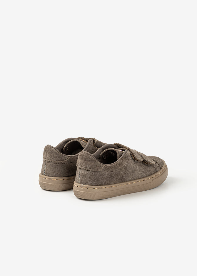 ZAPATILLA DOBLE VELCRO SUEDE - GRIS
