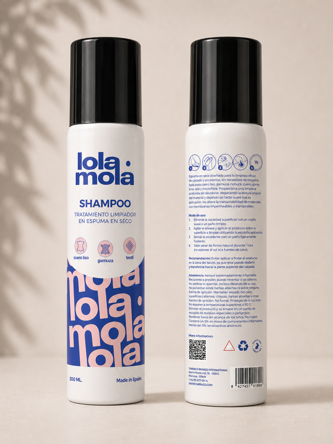 Shampoo tratamiento limpiador en espuma en seco (200ml), Lola Mola
