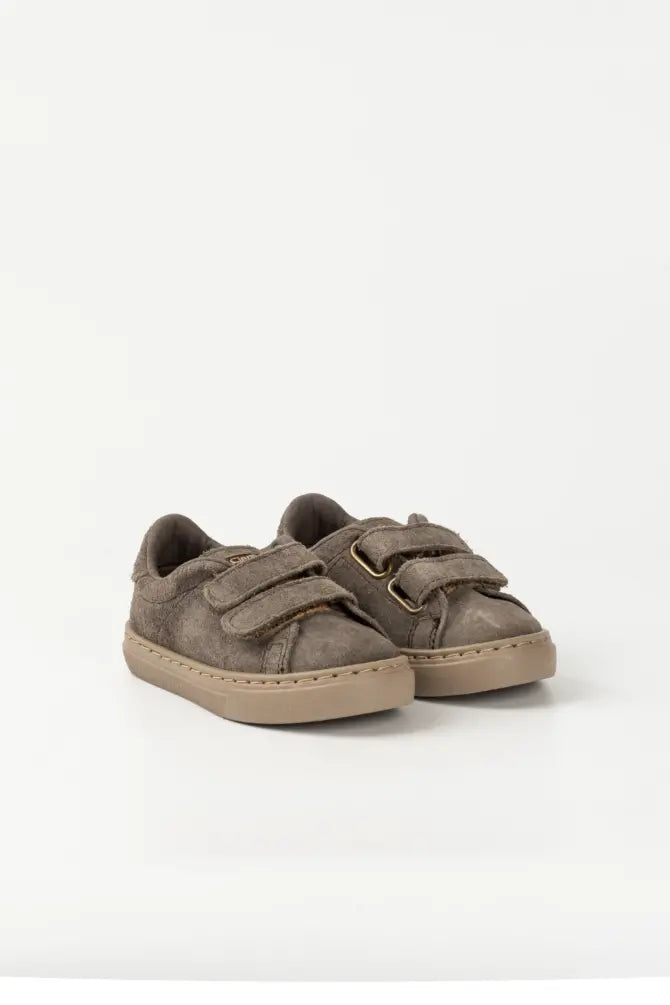 ZAPATILLA DOBLE VELCRO SUEDE - GRIS